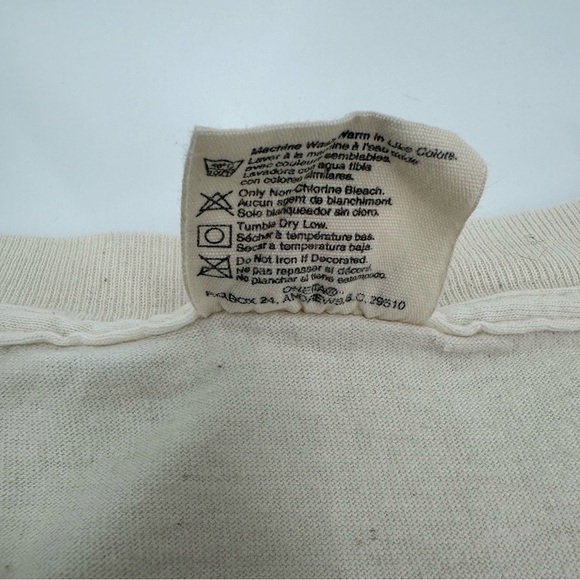 Vintage 90s Tshirt "I Survived the Winter" XL Adult Single Stitch Tee Beige Blue - Picture 4 of 12